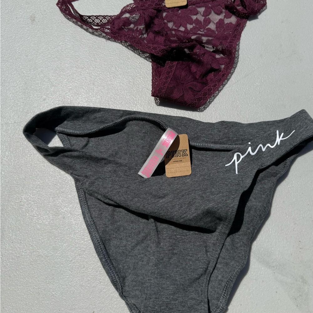 NWT PINK Victoria's Secret Thong Panty bundle